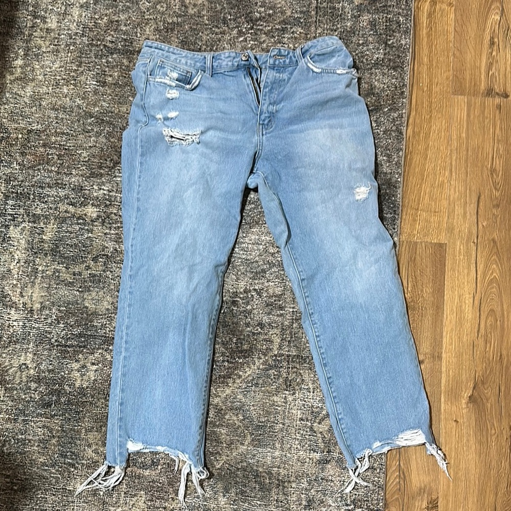 Light Blue Distressed Women's Jeans